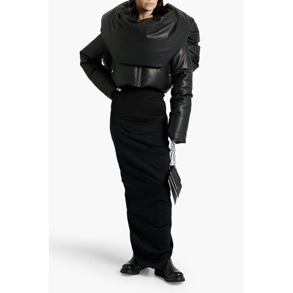 NWT Rick Owens Strobe FW 22 Knot Padded Pebbled-leather Down Jacket Sz 4 $8515 - Picture 1 of 14